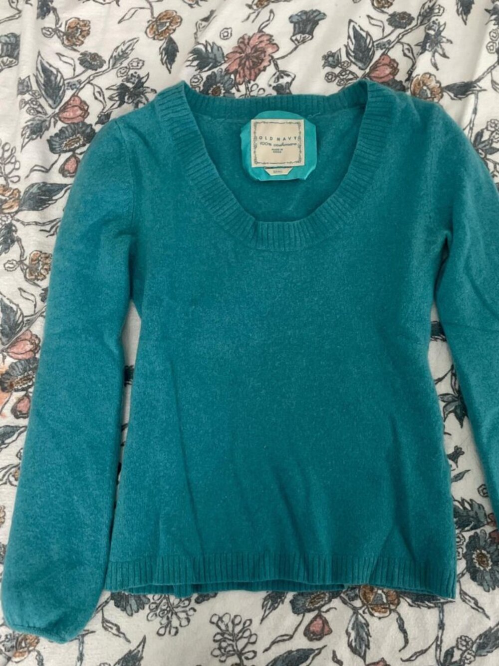cashmere teal sweater